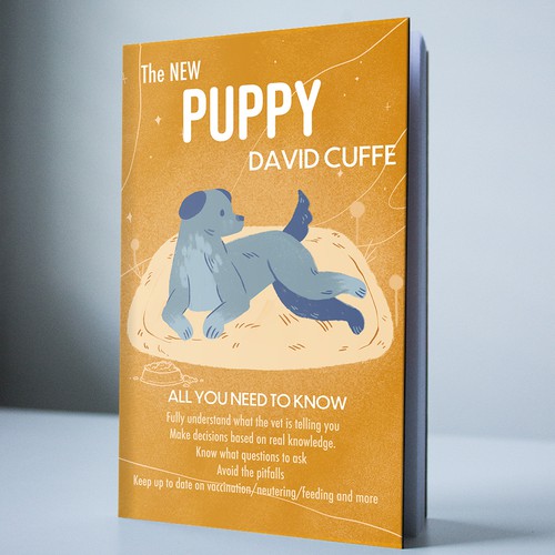 Cute book cover with the title 'The New Puppy bookcover'