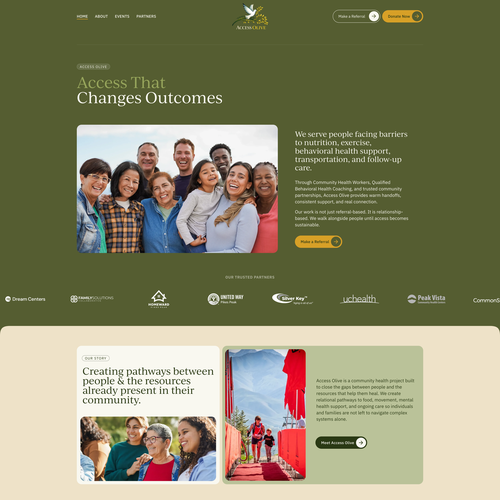 Design with the title 'Access Olive Nonprofit'