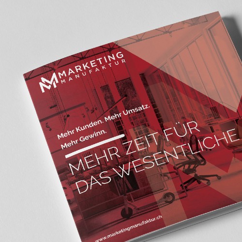 Marketing design with the title 'Marketing Manufaktur Brochure'