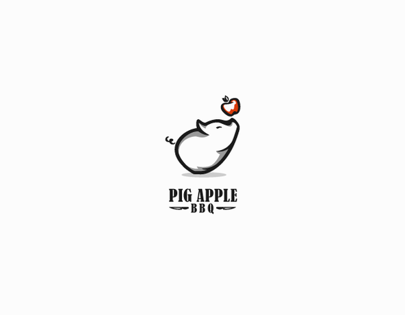 Piggy logo with the title 'Pig Apple BBQ'