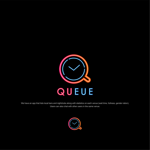 Location logo with the title 'QUEUE'