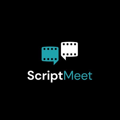 Movie logo with the title 'ScriptMeet logo design'