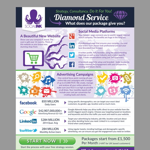 A4 design with the title 'A4 size Infographic/Flyer for Digital Marketing Company'