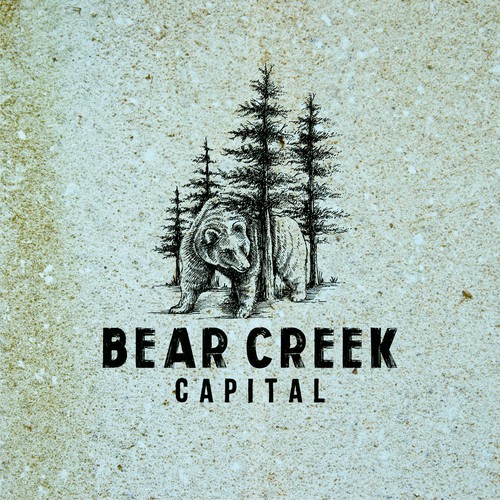Bear logo with the title 'Bold engraved drawing logo for Bear Creek Capital'