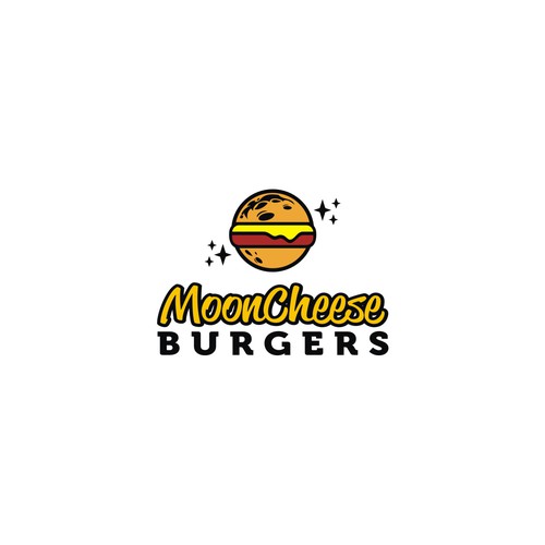 Fast food logo with the title 'sample for a burger cart'