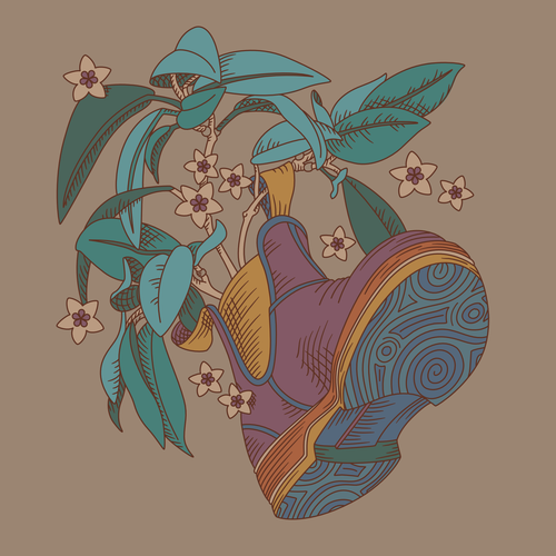 Shoe design with the title 'Festival Style Illustration'