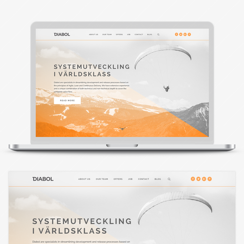 Orange website with the title 'Swedish consulting company'