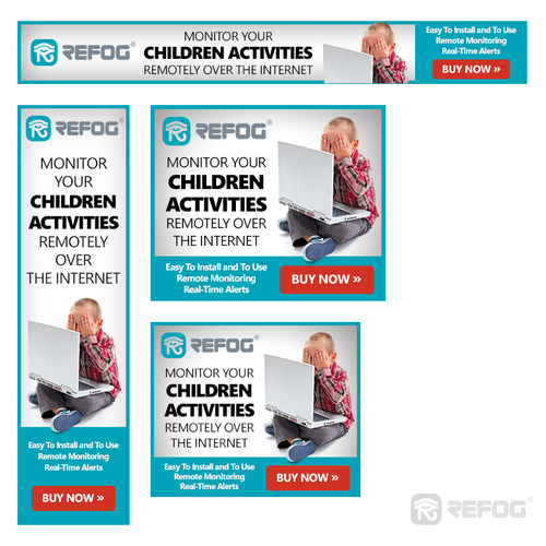 Safety design with the title 'Display Ads for Refog Personal Monitor software'