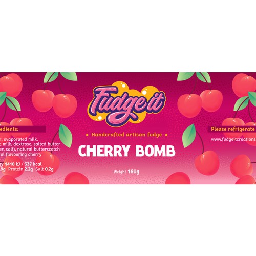 Nature label with the title 'Label design handmade artisan fudge'