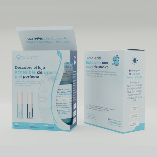 Serum packaging with the title '2 Serum and Soap Holder Package Design'