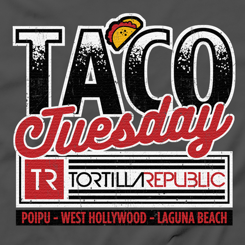 Event t-shirt with the title 'Taco Tuesday'