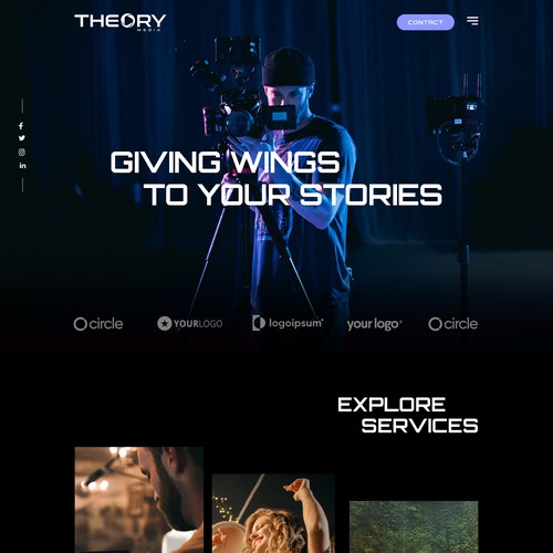 Media website with the title 'Bold Design concept for Theory Media'