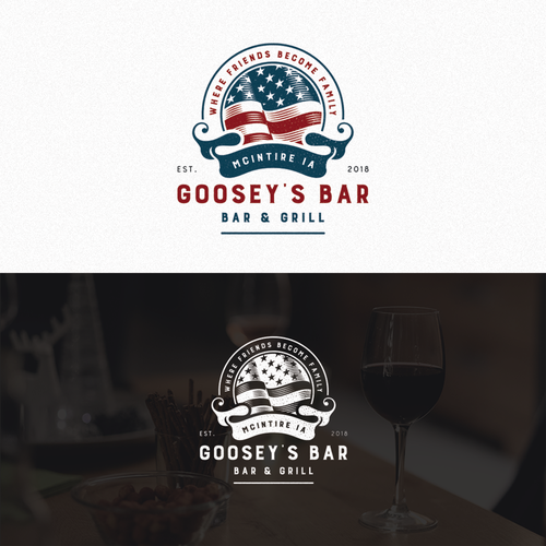 Ribbon design with the title 'Goosey's Bar'
