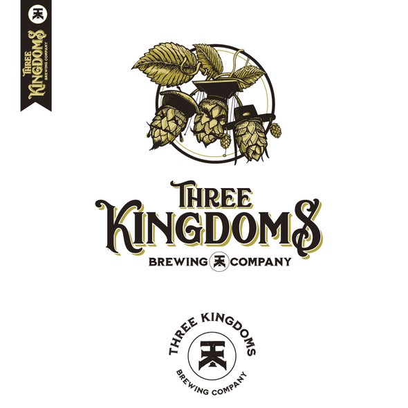 Kingdom logo with the title 'Three kingdoms brewing company'