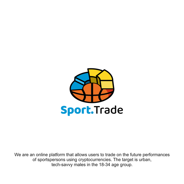 3D sports logo with the title 'sport + trade design concept'