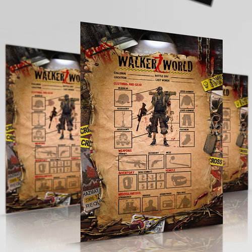 Unique artwork with the title 'Create a Zombie survival template  for Walkerz World'