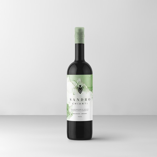 Minimalist label with the title 'Sandro Chianti Wine Label'