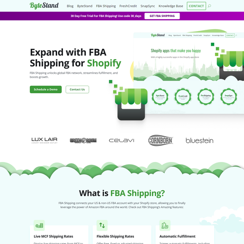Geometric website with the title 'Shopify App Product Page'