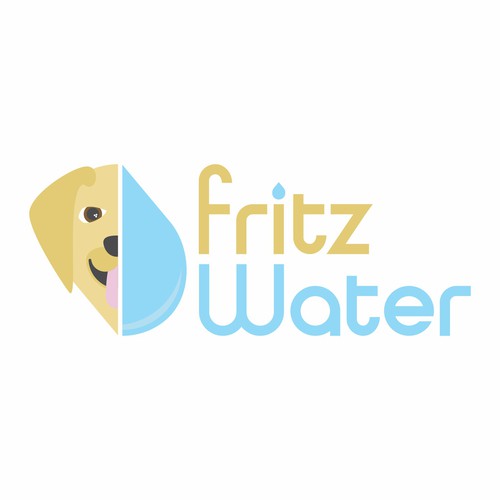 Golden retriever logo with the title 'Logo Concept for a Water Sensor Company'