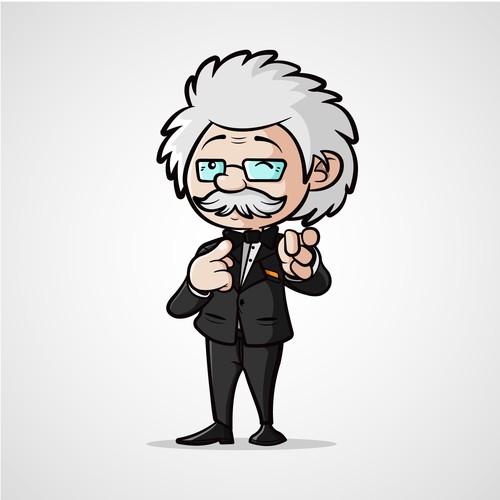 Prayer design with the title 'Character design Einstein'