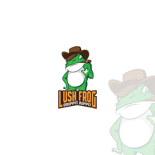 Vape logo with the title 'Frog mascot logo .'