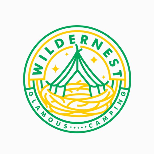 Nest logo with the title 'monoline logo camping '