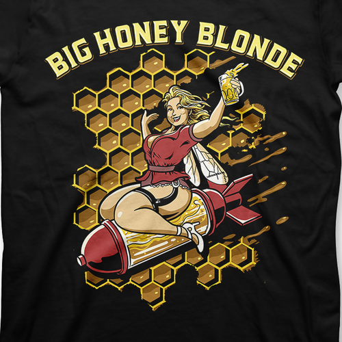 Honeycomb design with the title 'Big Honey Blonde'