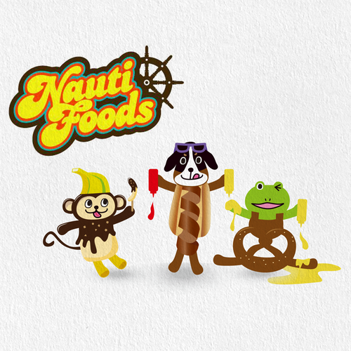 Frog illustration with the title 'foods animal'