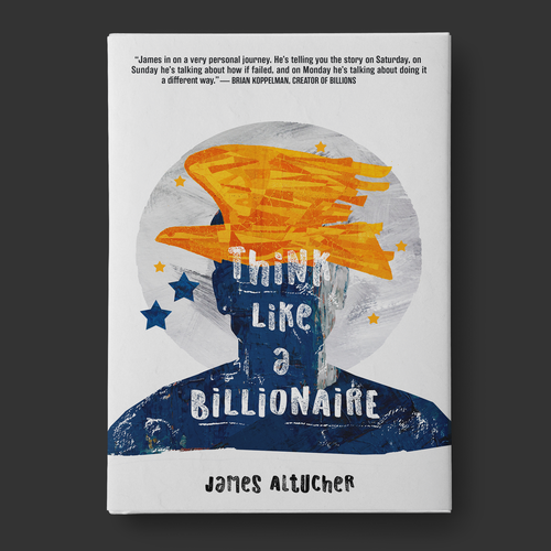 Contemporary book cover with the title 'Business book cover design - Think Like a Billionaire'