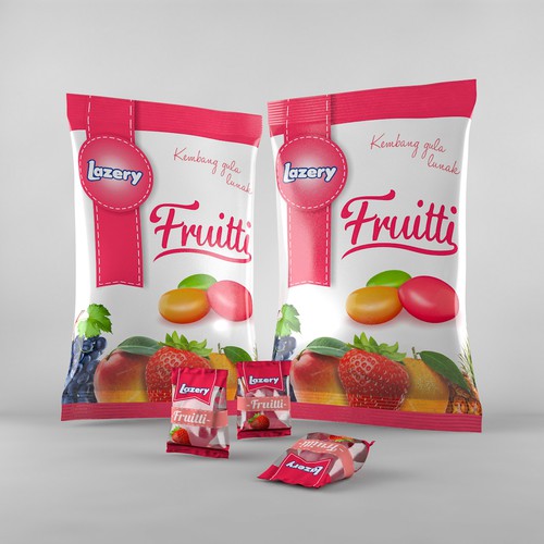 Trendy packaging with the title 'Vibrant candy packaging'