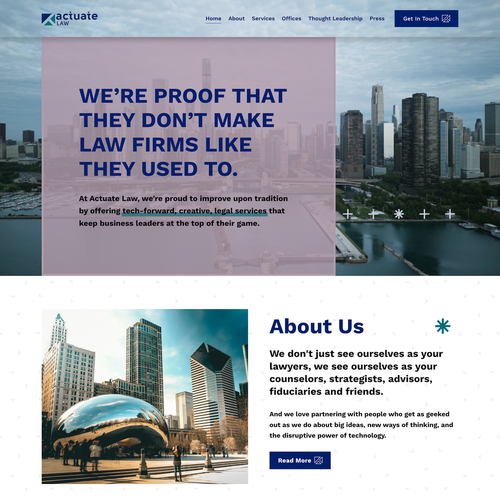 Design with the title 'Actuate Law Firm Web Design'