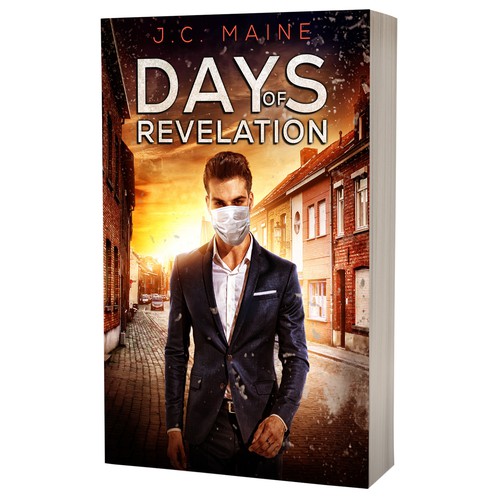Contemporary book cover with the title 'Book cover design - Days of Revelation by author J.C. Maine'