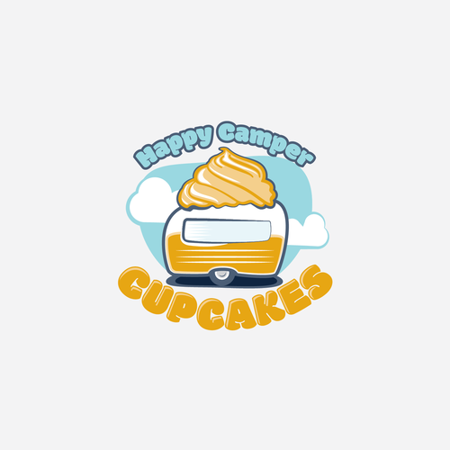 Cupcake logo with the title 'Cupcakes for Happy Campers'