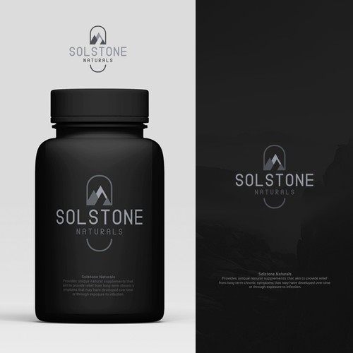 Corporate design logo with the title 'Logo design for solstone Naturals'