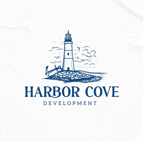 Anchor logo with the title 'Harbor Cove Logo Design '