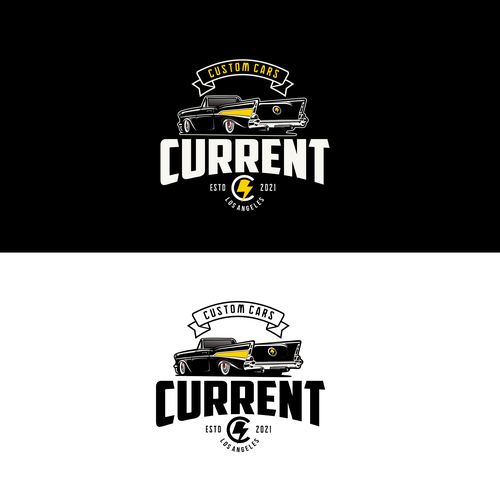 Electric car logo with the title 'classic logo for CURRENT '