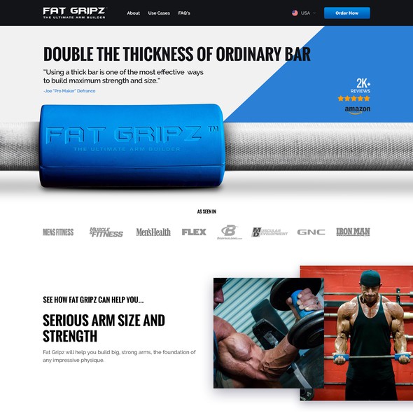 Gym website with the title 'Bold design for a fitness brand'