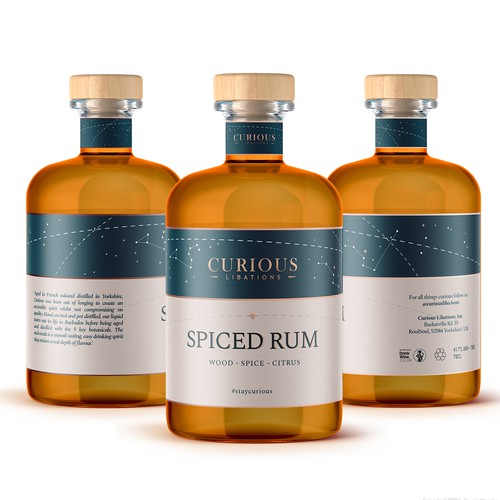 Liquor label with the title 'Spiced Rum Label'