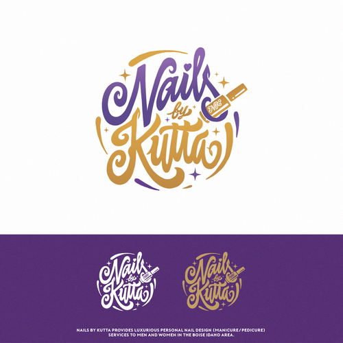 Salon logo with the title 'Nails By Kutta'