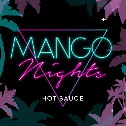 Hot sauce label with the title '80's Themed Hot Sauce Label'
