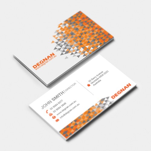 Composition design with the title 'Degnan Business Card Proposal'