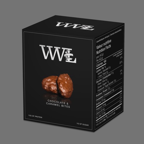 Packet packaging with the title 'Sea Salt & Caramel Bites Box'