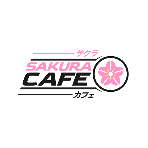 Sakura design with the title 'Logo concept for Sakura Cafe.'