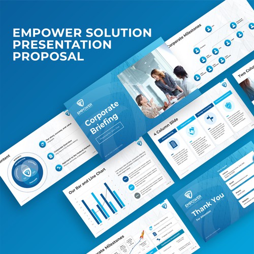 Slide design with the title 'Cybersecurity Slide Deck Design'