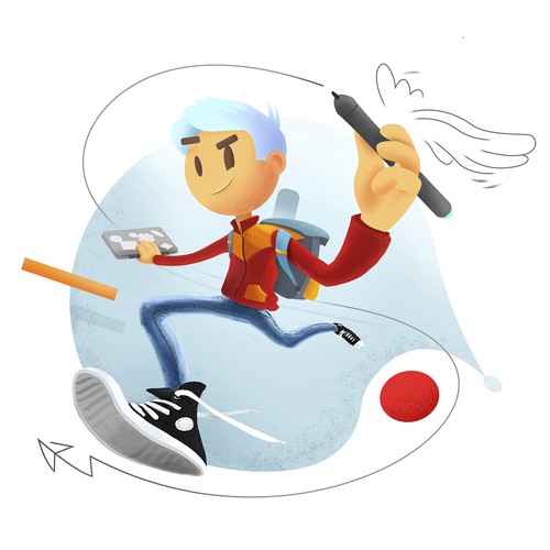 Boy artwork with the title 'Illustration for T-Shirt'