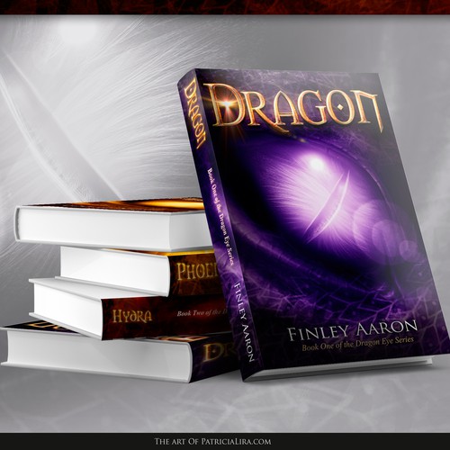 Medieval book cover with the title 'The  Dragon Eye series'
