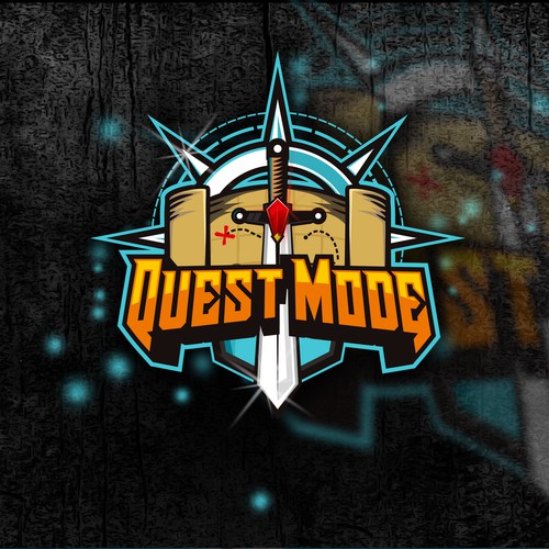 Role playing game logos logo with the title 'Quest Mode'