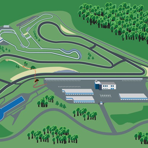 Motor design with the title 'Map design for a Motorsports Park'