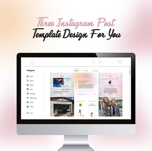 Instagram ad design with the title 'Instagram Design Templates for Profile Boost'
