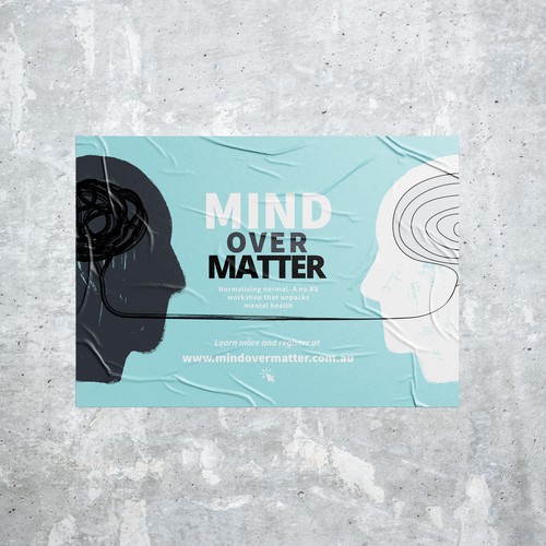 Workshop design with the title 'Mental health awareness poster'